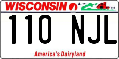 WI license plate 110NJL