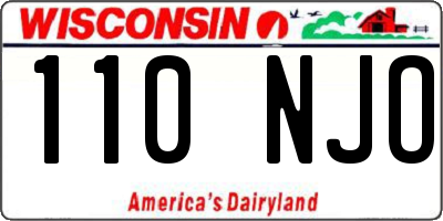 WI license plate 110NJO