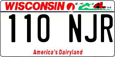 WI license plate 110NJR