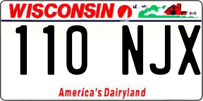 WI license plate 110NJX