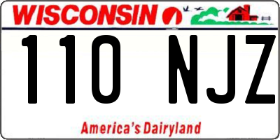 WI license plate 110NJZ