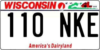 WI license plate 110NKE
