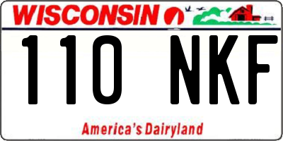 WI license plate 110NKF