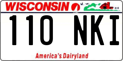 WI license plate 110NKI