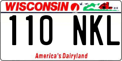 WI license plate 110NKL