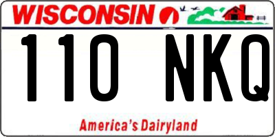 WI license plate 110NKQ