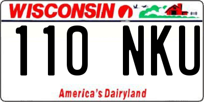 WI license plate 110NKU
