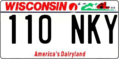 WI license plate 110NKY