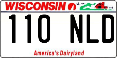 WI license plate 110NLD