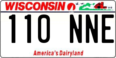 WI license plate 110NNE