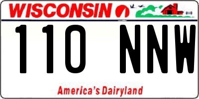 WI license plate 110NNW