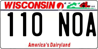 WI license plate 110NOA