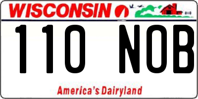 WI license plate 110NOB
