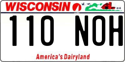 WI license plate 110NOH