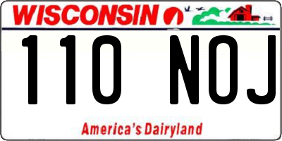 WI license plate 110NOJ