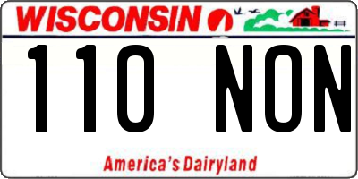 WI license plate 110NON