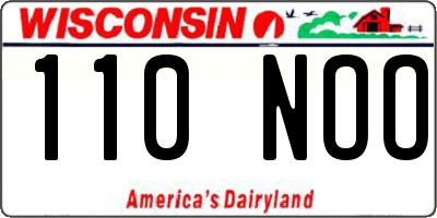 WI license plate 110NOO