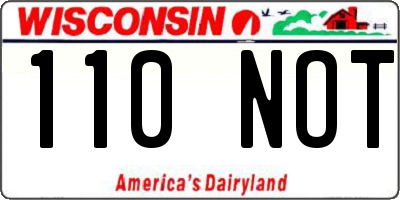 WI license plate 110NOT