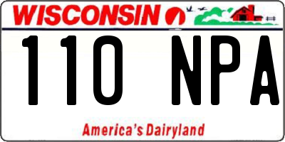 WI license plate 110NPA