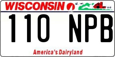 WI license plate 110NPB