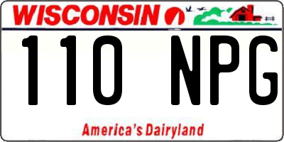 WI license plate 110NPG