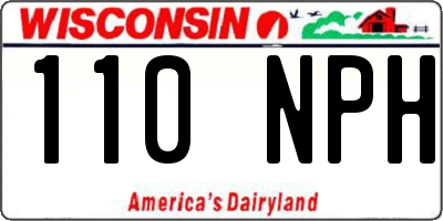 WI license plate 110NPH