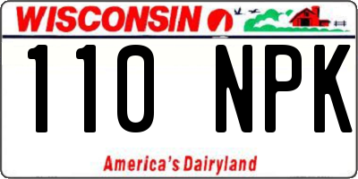WI license plate 110NPK