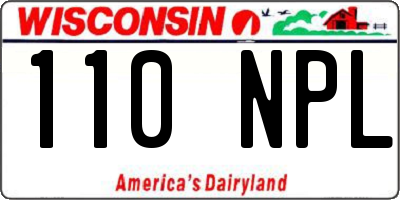WI license plate 110NPL