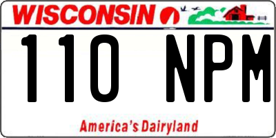 WI license plate 110NPM