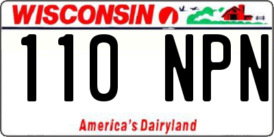 WI license plate 110NPN