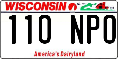 WI license plate 110NPO