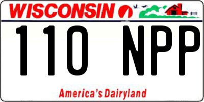 WI license plate 110NPP