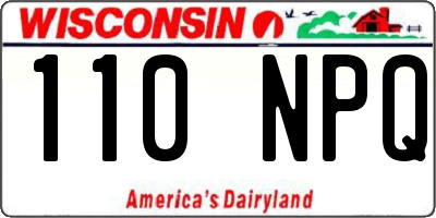 WI license plate 110NPQ