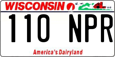 WI license plate 110NPR