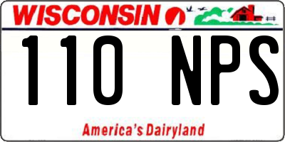 WI license plate 110NPS
