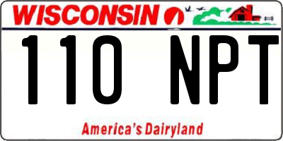 WI license plate 110NPT