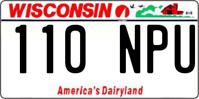 WI license plate 110NPU