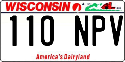 WI license plate 110NPV