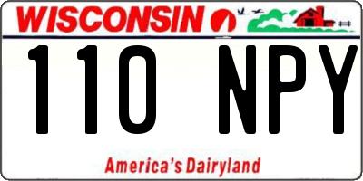 WI license plate 110NPY