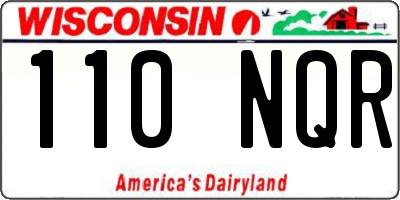 WI license plate 110NQR