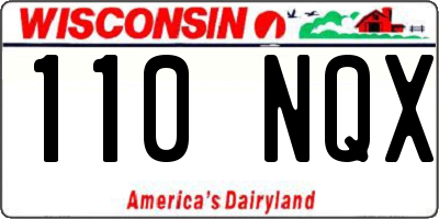 WI license plate 110NQX