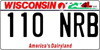 WI license plate 110NRB