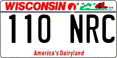 WI license plate 110NRC
