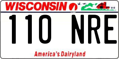 WI license plate 110NRE