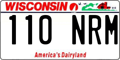 WI license plate 110NRM