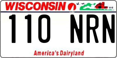 WI license plate 110NRN