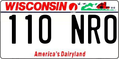 WI license plate 110NRO
