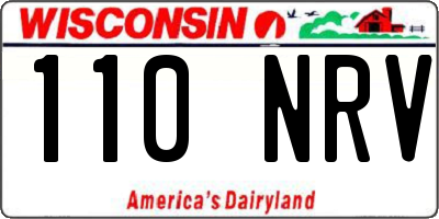 WI license plate 110NRV