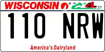 WI license plate 110NRW
