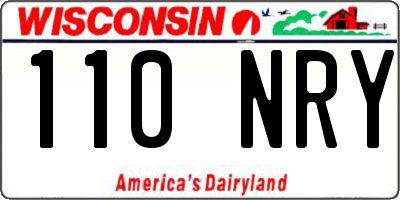 WI license plate 110NRY